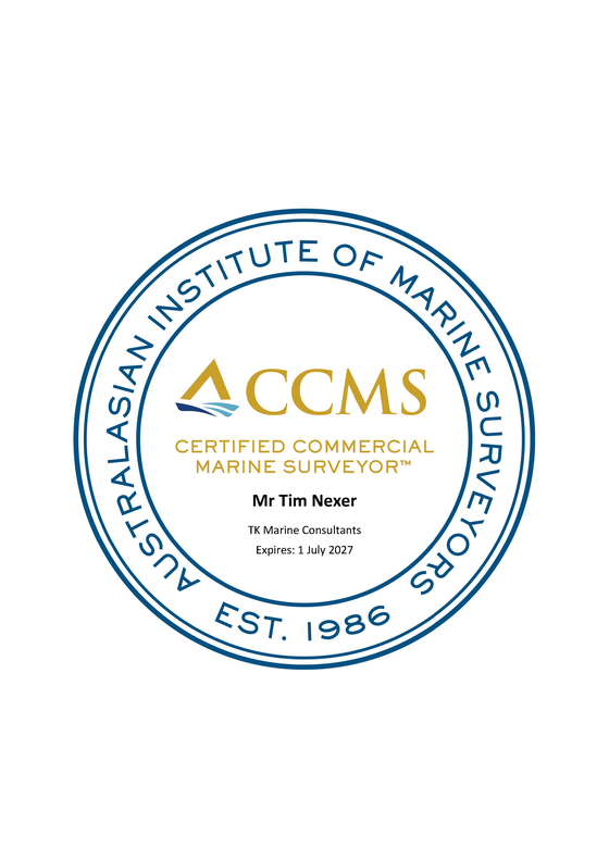 AIMS Certified Commercial Marine Surveyor — Tim Nexer