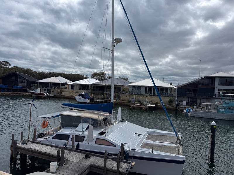 Catamaran survey dockside