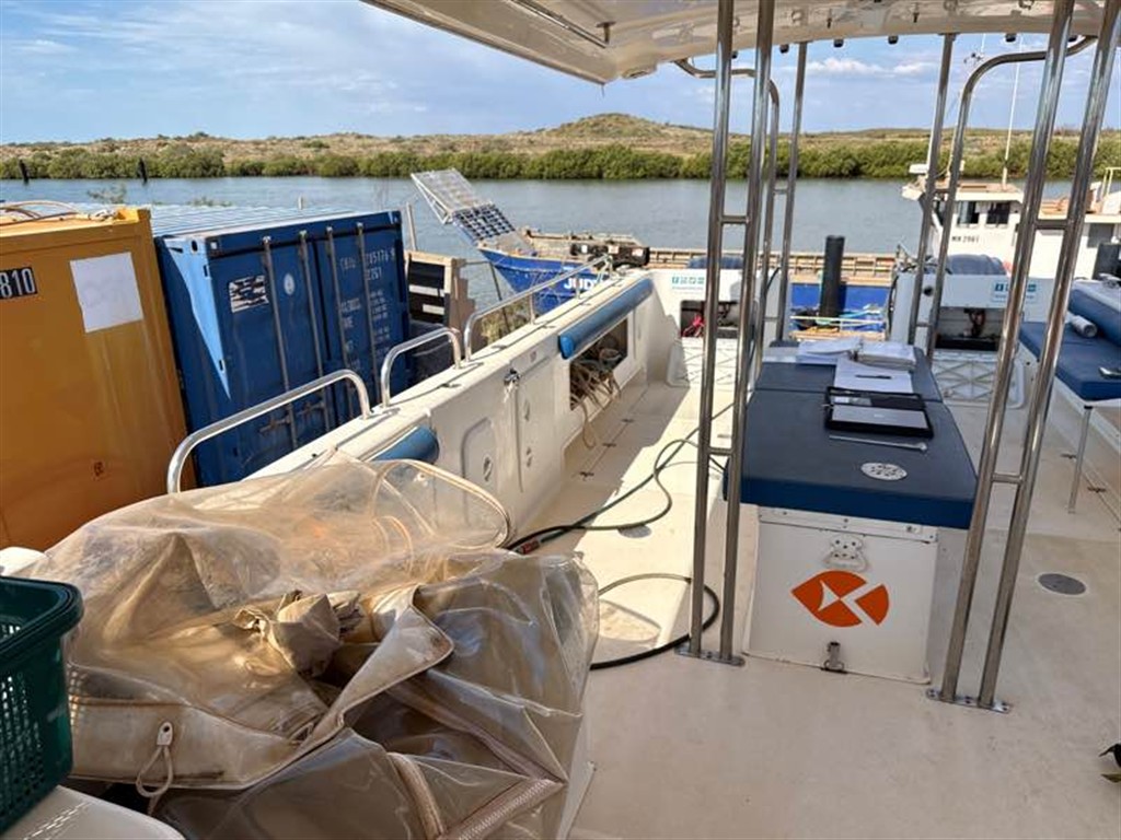 Survey vessel deck on the water