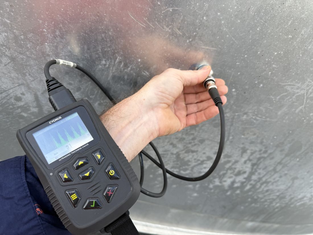 Hull thickness testing, second vessel